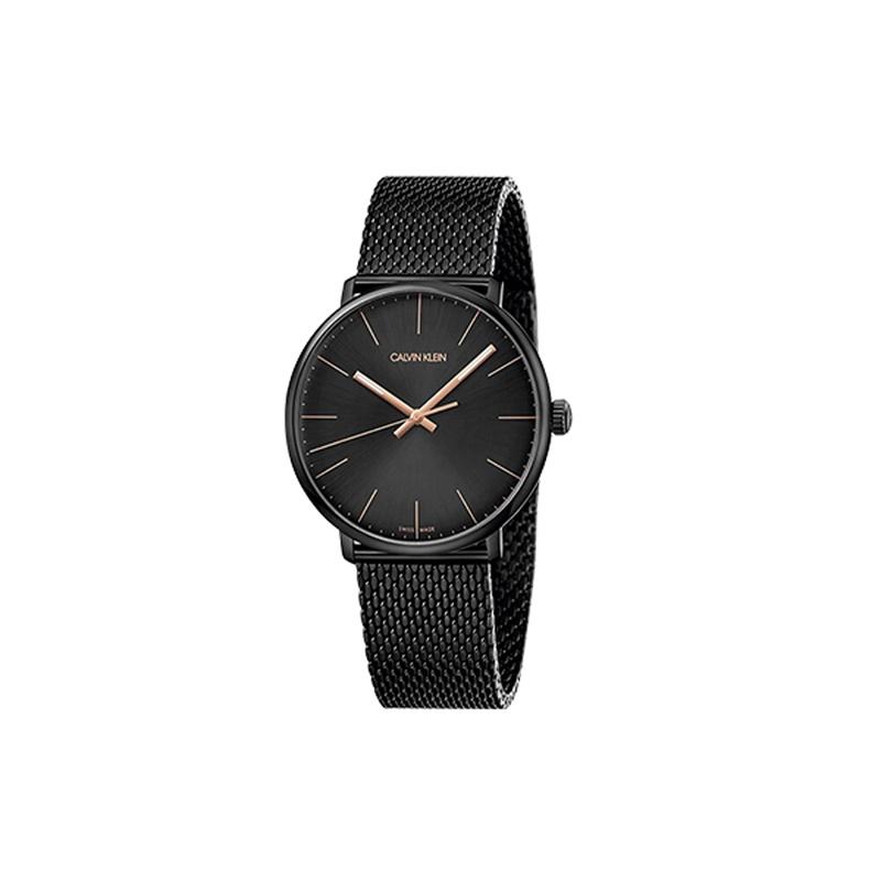 CALVIN KLEIN Quartz Noon Series Watch Quartz Movement Stainless Steel Strap Bla Dial Men's Watch Large Dial Retro K8M21421