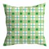 St. Patrick's Day Peach Skin Velvet Pillowcase, Green Four-leaf Clover Printed Sofa Pillow Cushion