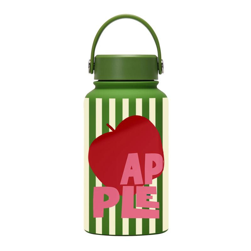 

650Ml Thermos Cup Wide Mouth Portable Vacuum Outdoor Sports Kettle Simple Handle Water Cup 650ml