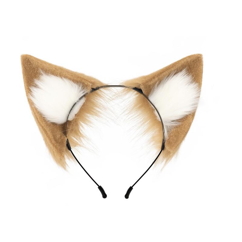 Japanese Style Faux Fox Ears Headband Cosplay Halloween Costume Accessory Adults