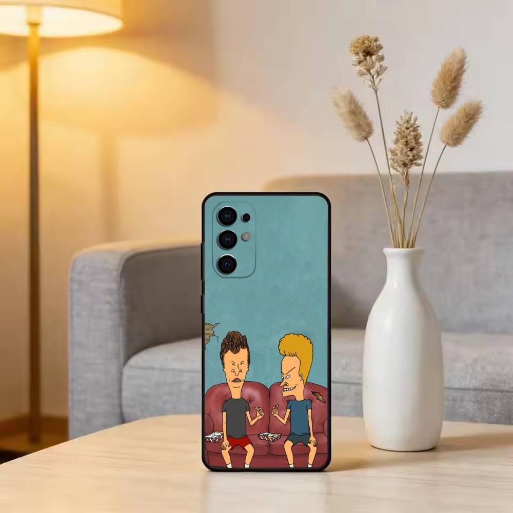 Beavis & B-Head Phone Case For Samsung S25,S24,S21,S22,S23,S30,Ultra,S20,Plus,Fe,Soft Silicone Black Cover