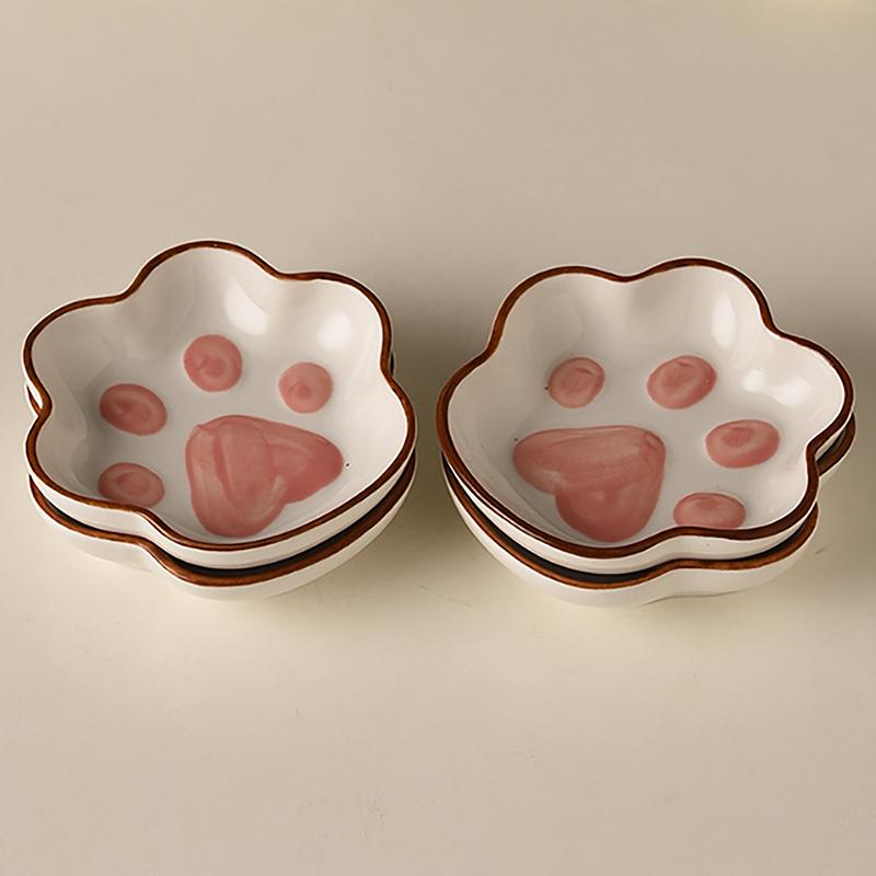 Søt Keramisk Liten Skål Mini Sennep Pesto Tomatketchup Soyasaus Skål Krydderfat med Håndtak For Hjem Restaurant