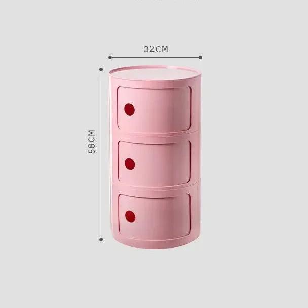 Cabinet Storage Cabinet Bedroom Furniture Modern Simple Plastic New Multi-Layer Bedside Storage Cabinet for Living Room Cylinder