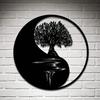 Metal Wall Art Tree of Life Yin Yang 3D Silhouette Home Decor Iron Sculpture
