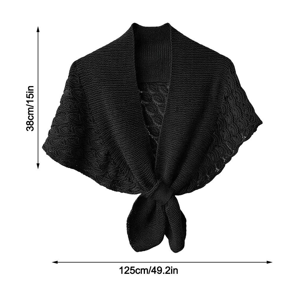 Knitted Cross Shawl Solid Color Fake Collar Cape Fashion Air-conditioning Outerwear  Summer