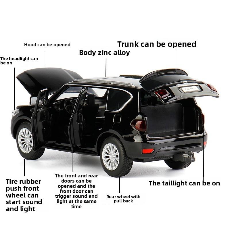 Patrol Simulation Alloy Sedan Model Toy With Sound And Light Functions