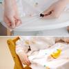Atti Rabbit Self Feeding Waterproof Baby Bib Long Sleeve Zipper Type All In One High Chair Cover