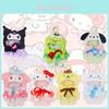 Adorable Sanrio Kuromi Cinnamonroll Plush Doll Clothes Set Super Soft Short Plush For Girls 9cm Hanging Decoration
