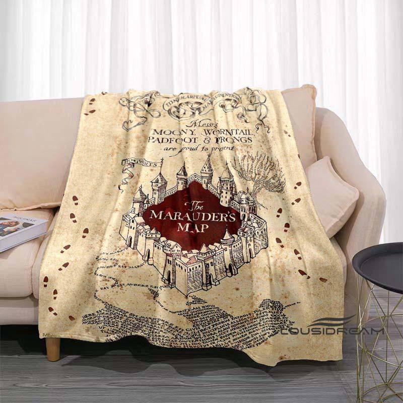 Fantasy-Abenteuerfilm-Thema 3D-gedruckte Decke Harry Potter Warm Gemütlich Flanell-Überwurf Geeignet für Schlafzimmer Sofas Betten