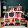Christmas Duvet Cover Merry Christmas Tree Stockings Green Background Twin Bedding Set Double Queen King Polyester Qulit Cover