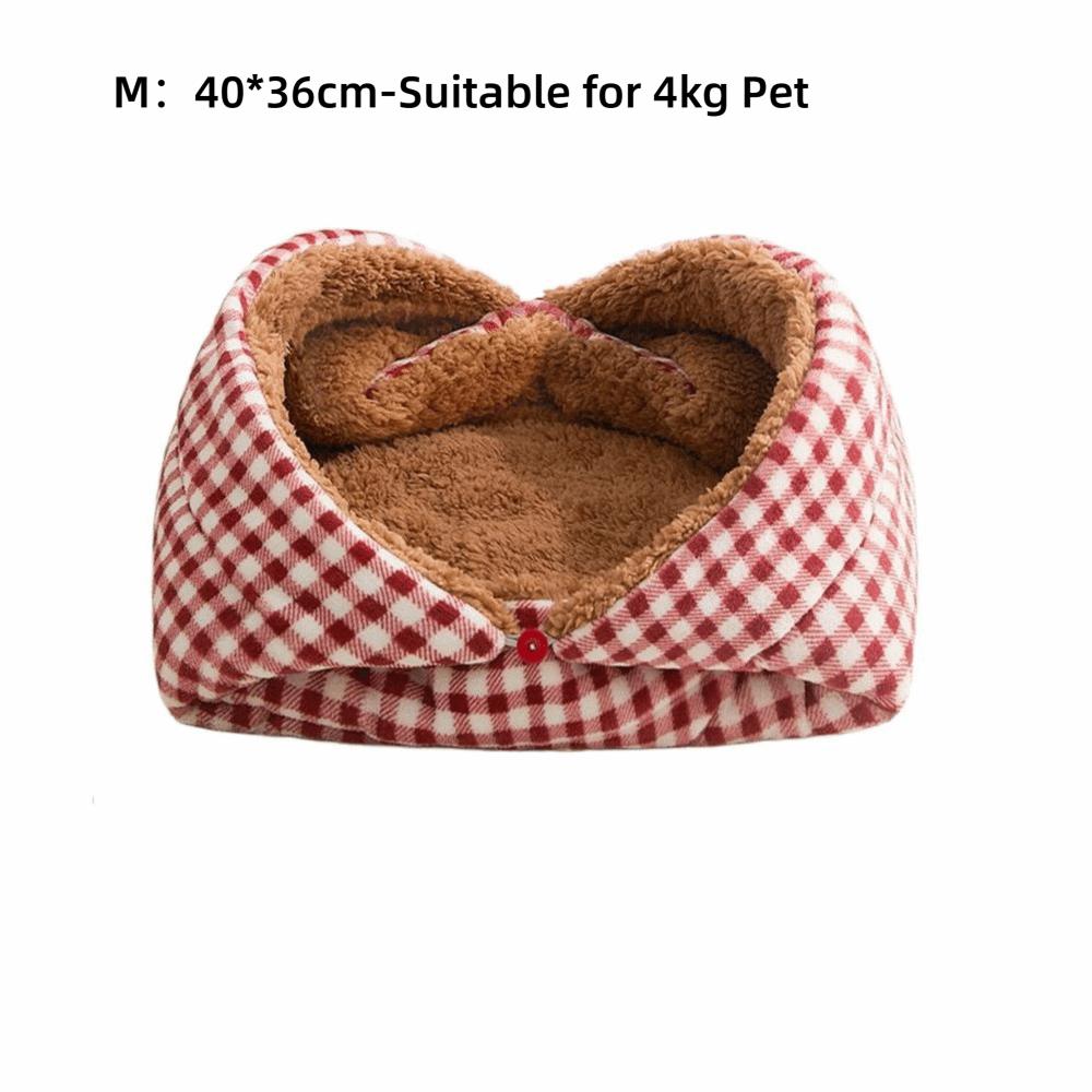 Creative Foldable Cat Sleeping Beds Warm Thickened Cat Cave Multifunctional Soft Pet Beds Winter Season