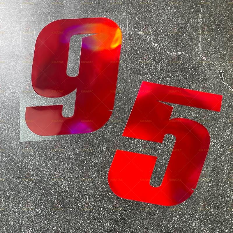 1PC Red Laser Motorcycle Number Sticker for DIY Bicycle Top Tube Frame Moto Helmet Fairing Self-adhesive Waterproof Vinyl Decal