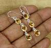 Solid 925 Sterling Silver Citrine Gemstone Handmade Women Dangler Earrings Gift For Her
