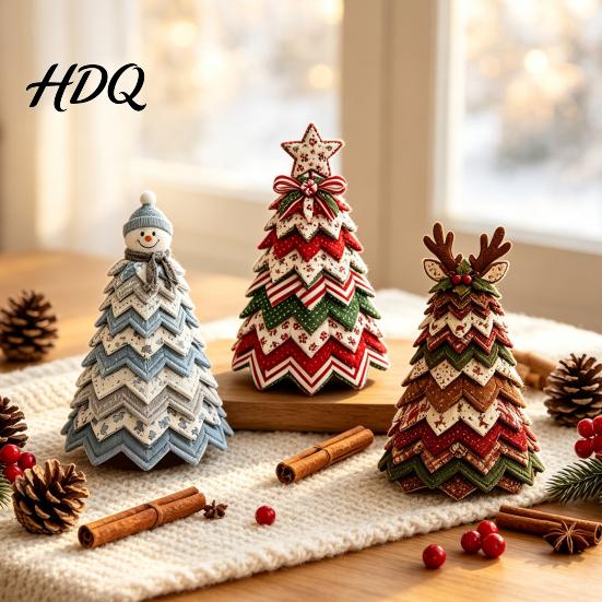 Schlafzimmer Festliche Akzente DIY gesteppter Weihnachtsbaum Bausatz Handgefertigter Stoff Tischdekoration Gartenornamente Feiertags Bastelprojekt für Zuhause