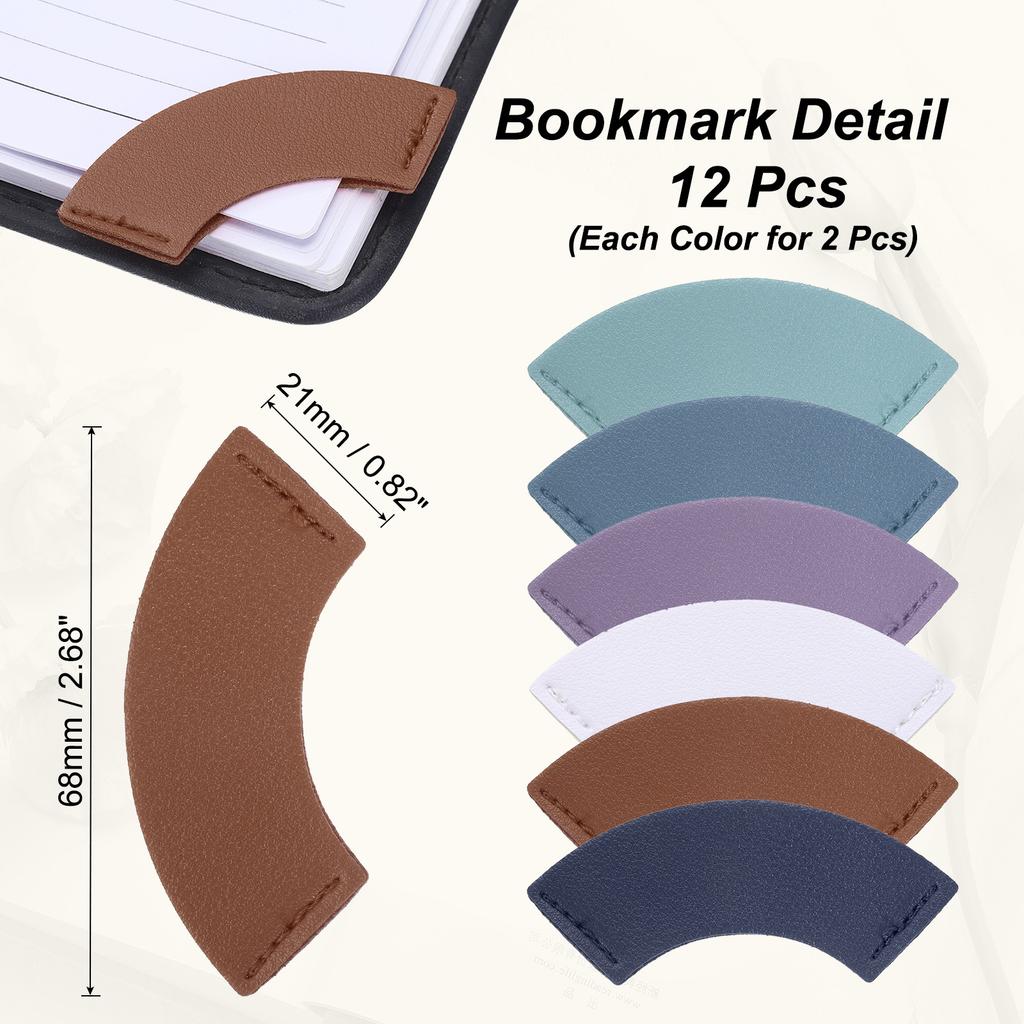 6/12/18Pcs Leather Bookmarks Corner Bookmarks Page Markers Mini-portable Gift Heart Bookmark Page Folder Corner Protective Cover