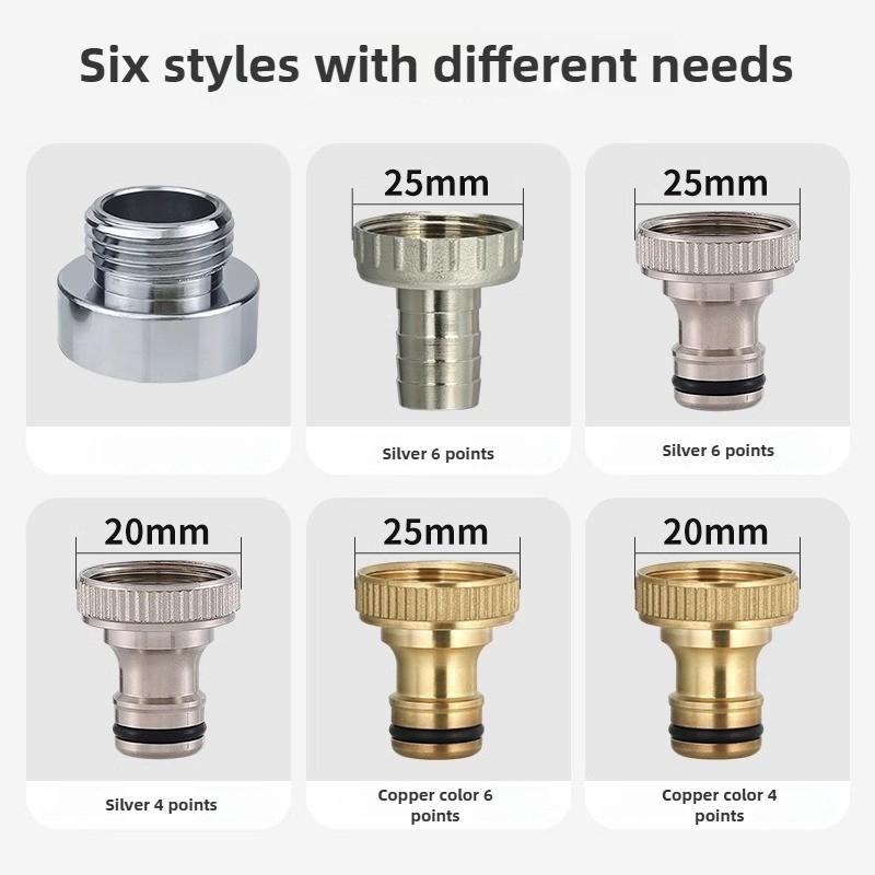 Nipple Quick Connector All Copper Electroplated Internal Thread 1/2" 3/4" Washing Machine Water Inlet Pipe Connector Accessories