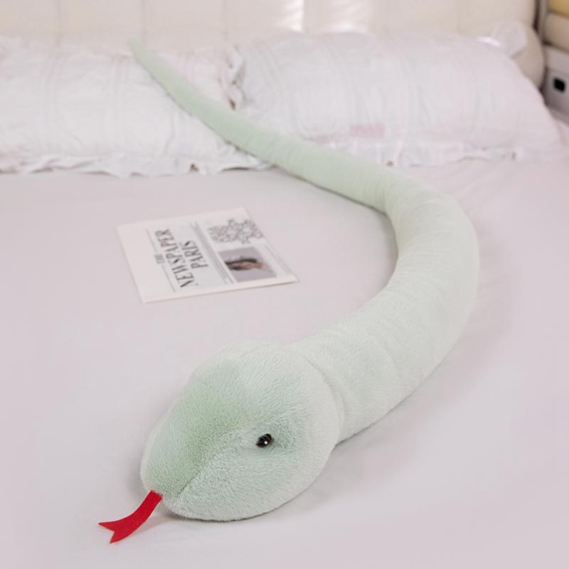 Long Snake Plush Stuffed Animal Pillow Green Yellow Pink Red White Black Cute Soft Doll Huggable Toy Boy Girl Kid Birthday Gifts