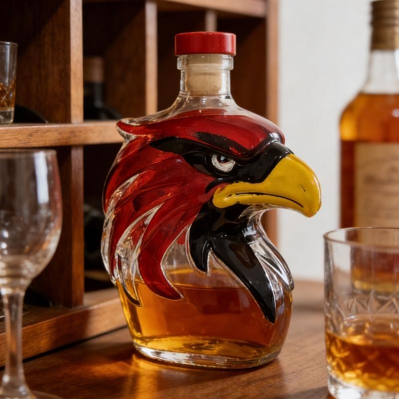 Premium Whiskeys Aerators Gift Set For Football Fan Feature Intricate Seahawk Sculpture And Durable Glass Construction