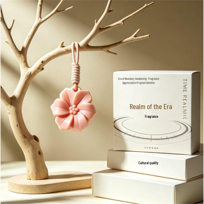 White Magnolia Gypsum Pendant - DIY Aroma Ornament with Long-lasting Fragrance, Chinese Style Rose Camellia