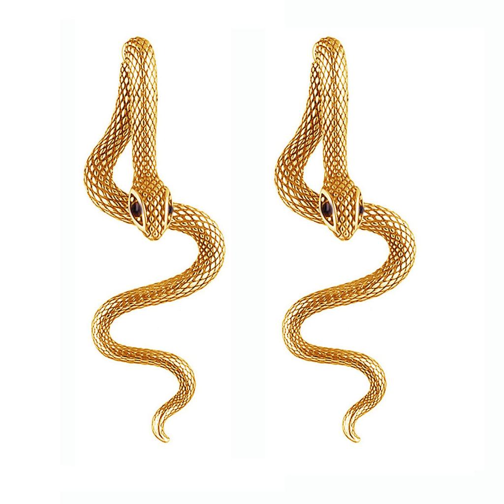 2024 New Gothic Snake Shape Earrings Detachable Texture Darkness Snake Long Earrings for Men Women Halloween Hiphop Jewelry Gift