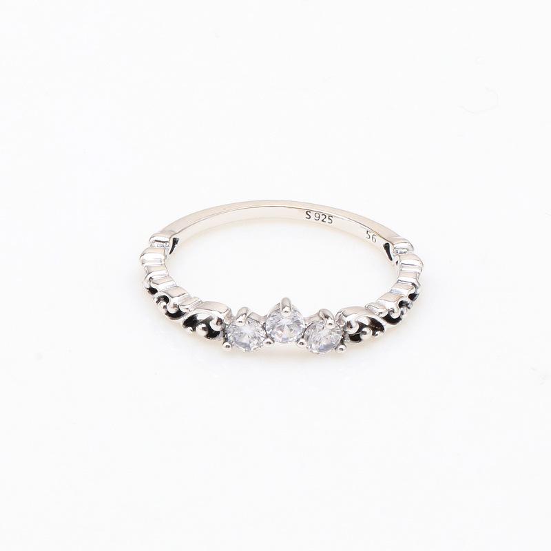 Silver-Plated Whorl Crown Ring - Swirl Design European & American Fashion, Valentine's Day Gift for Her