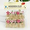 Flowers Peach Blossom Kindergarten Hanging Photos Wall Flower Shop Floral Art Cards Small Wooden Clips