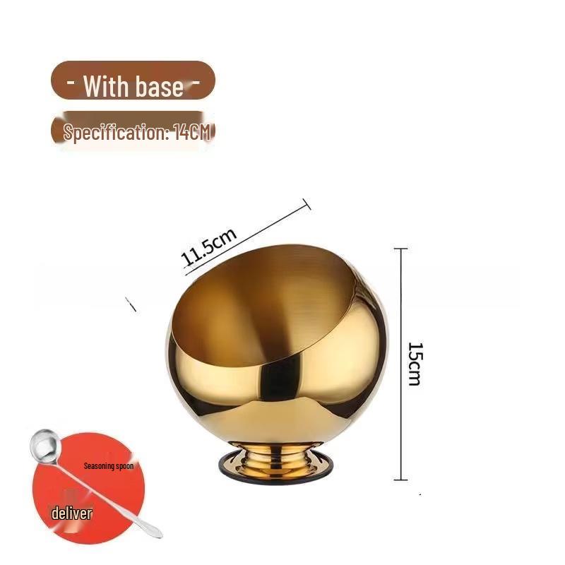 Golden Stainless Steel Spherical Condiment Bowl