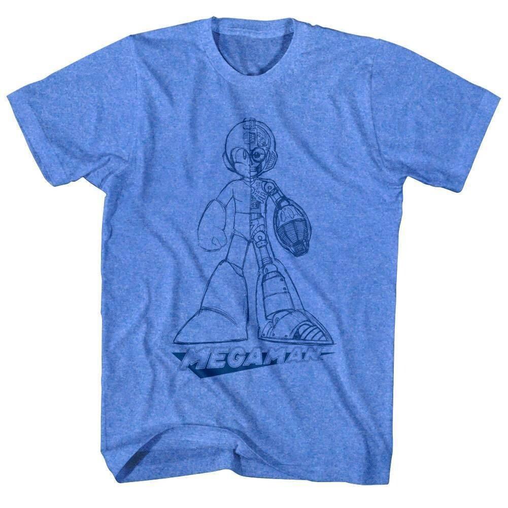 Megaman Robot Blueprint Men T Shirt XXXL