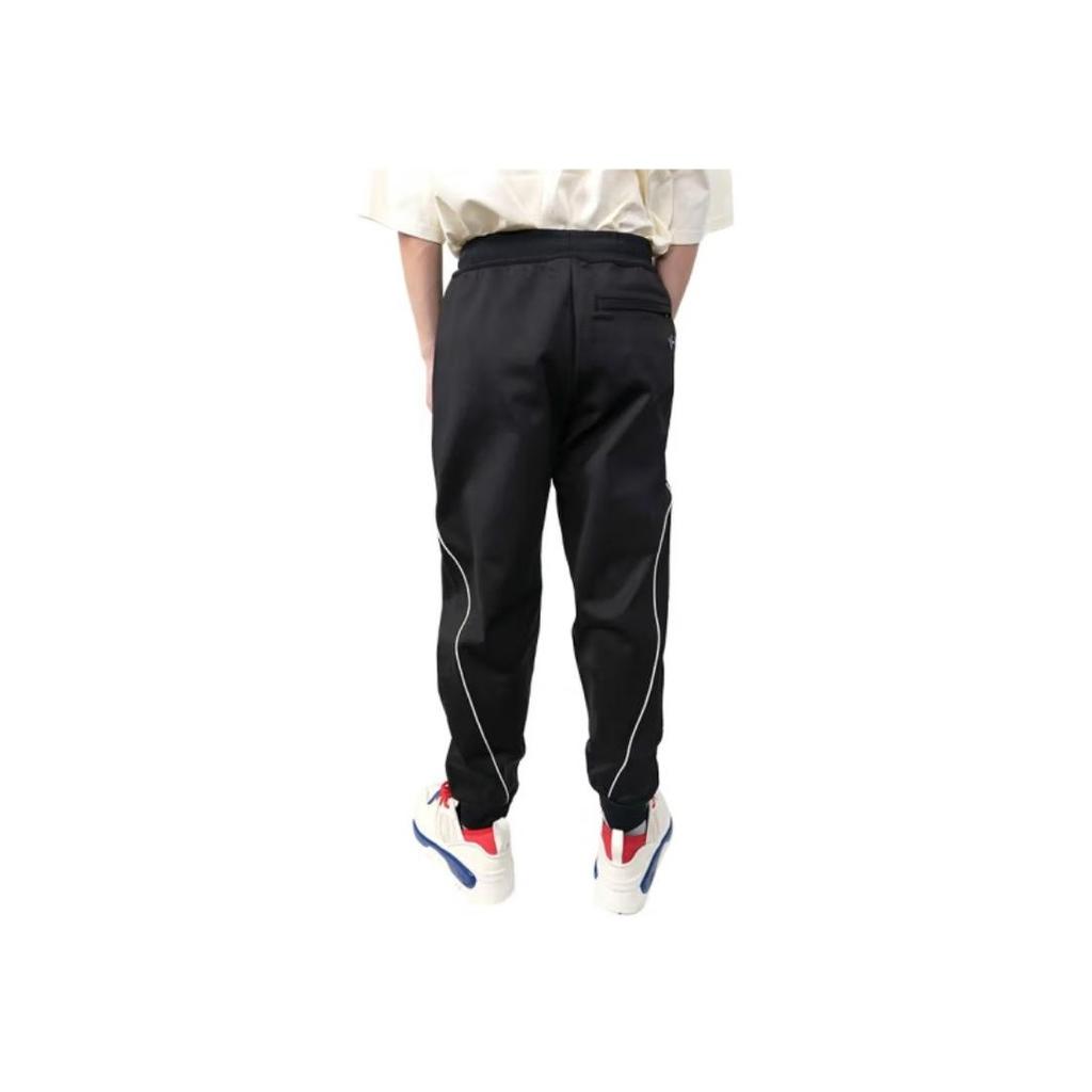 Y-3 Solid Color Striped Sports Cuffed Casual Pants Men bottoms Black H63064