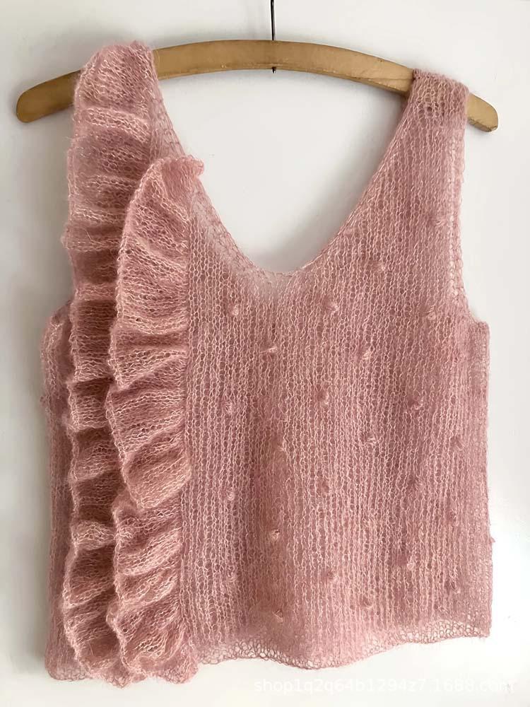 Koreanischer Stil V-Ausschnitt Strickweste für Damen - Altersreduzierend, Herbst Trendiges Layering
