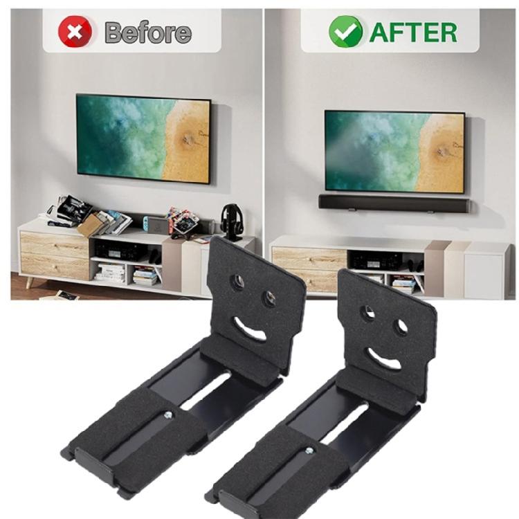 Soundbar Mounting Holder Stand Adjustable Angle TV Bracket Aluminum Alloy Construction Easy Wall Attachment Solution