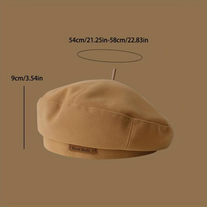 Letter Patch Decor Beret Hat, Vintage Sunscreen Versatile Painter Fedora Hat, Women's Caps & Hats
