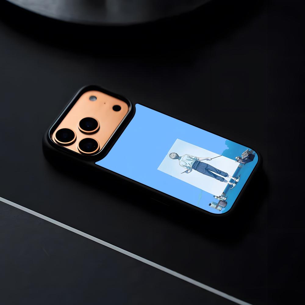 Anime Blue Period Handyhülle Für IPhone 17 16 15 14 13 12 Pro Max Plus Schwarzer Rahmen Harte Schale