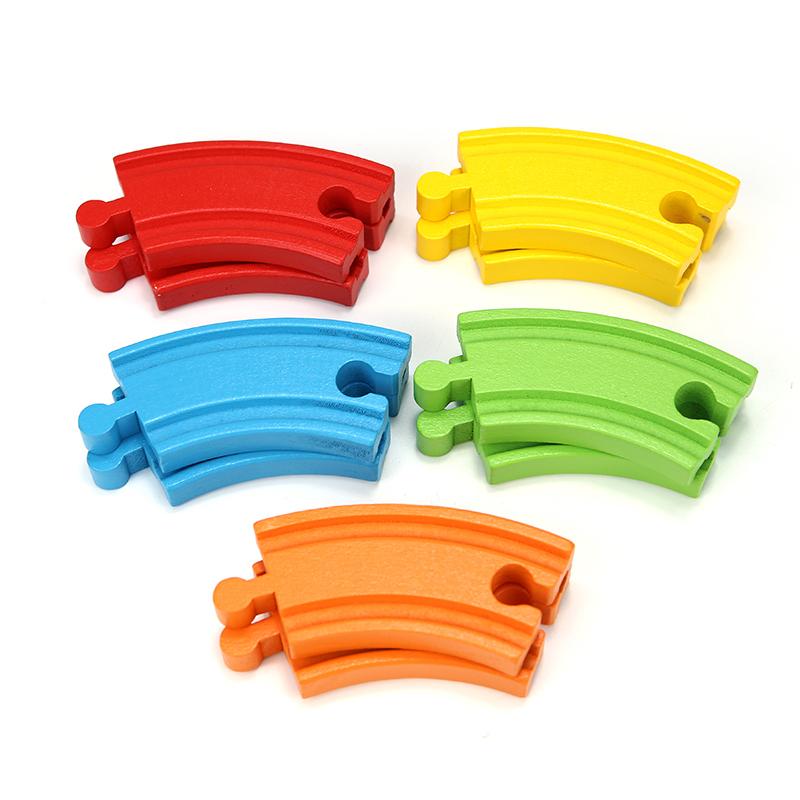 25 stücke Holz Brücke Tunnel Städtischen Schiene Überführung Verkehrs Auto Spielzeug Szene Kombiniert Zug Gleis Zubehör Buche Plattenspieler DIY