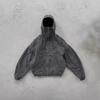 Pánská oversized mikina s kapucí na zip Streetwear Abstraktní potisk Směs bavlny Volný střih Ležérní
