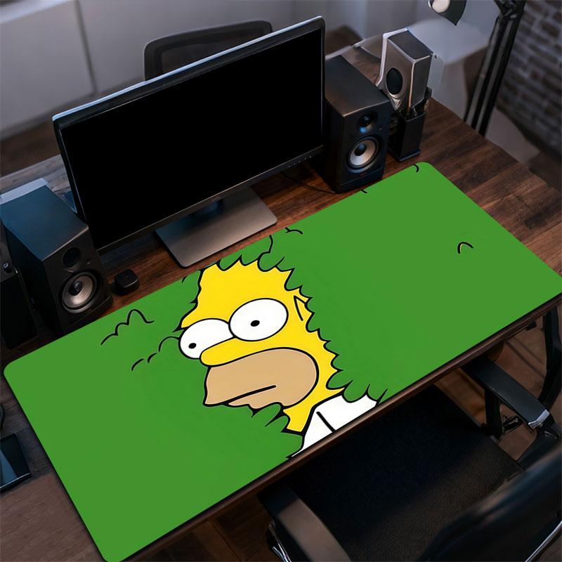 Homer Simpson Mouse Pad, Large Gaming Desk Mat, Non-slip XXL Mousepad for Laptop & Tablet, Mini PC Playmat with Stitched Edges