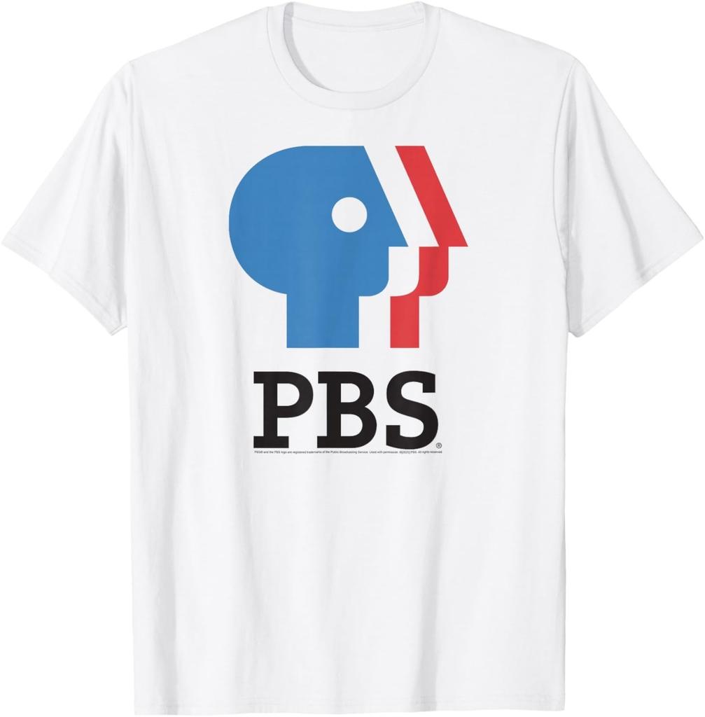 PBS Blue and Red Logo Public Broadcasting Service T-T-Shirt