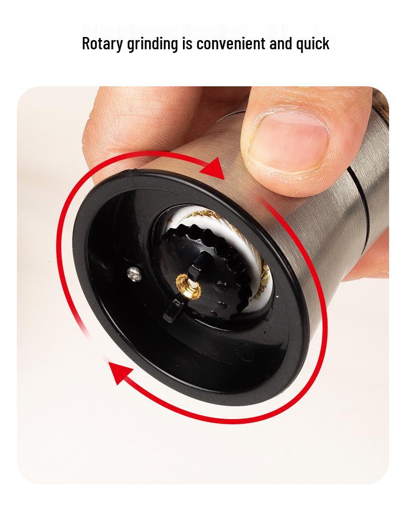 Titanium-Plated Stainless Steel Spice Grinder for Sea Salt and Black Pepper