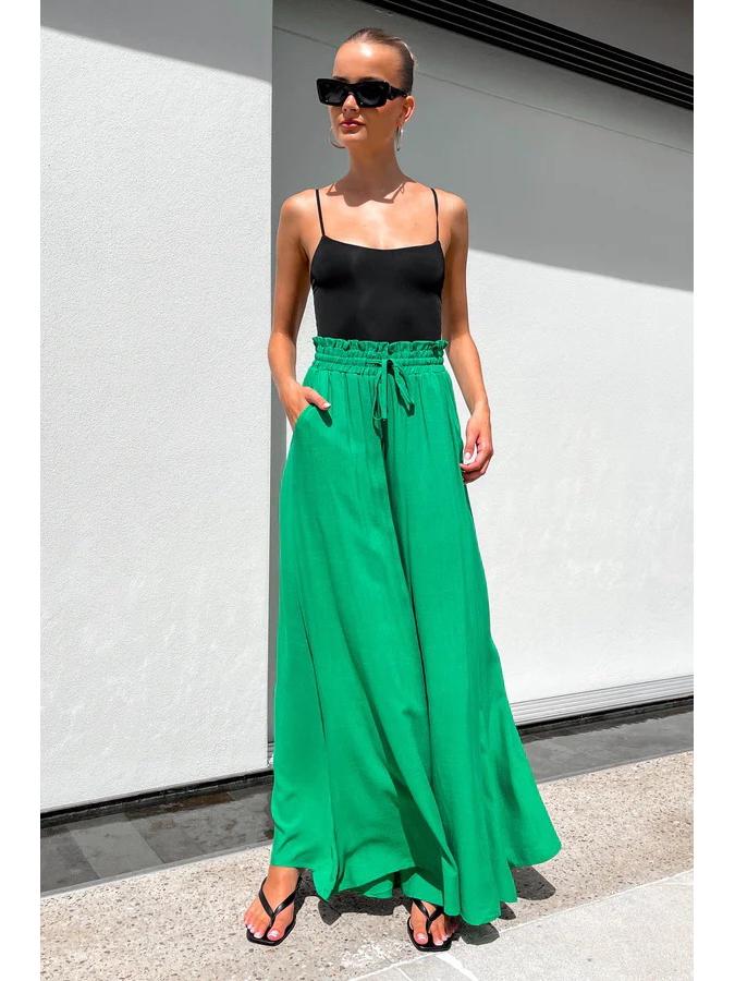 Women's Summer Fashion Elastic Waist Wide-Leg Pants - European & American Style