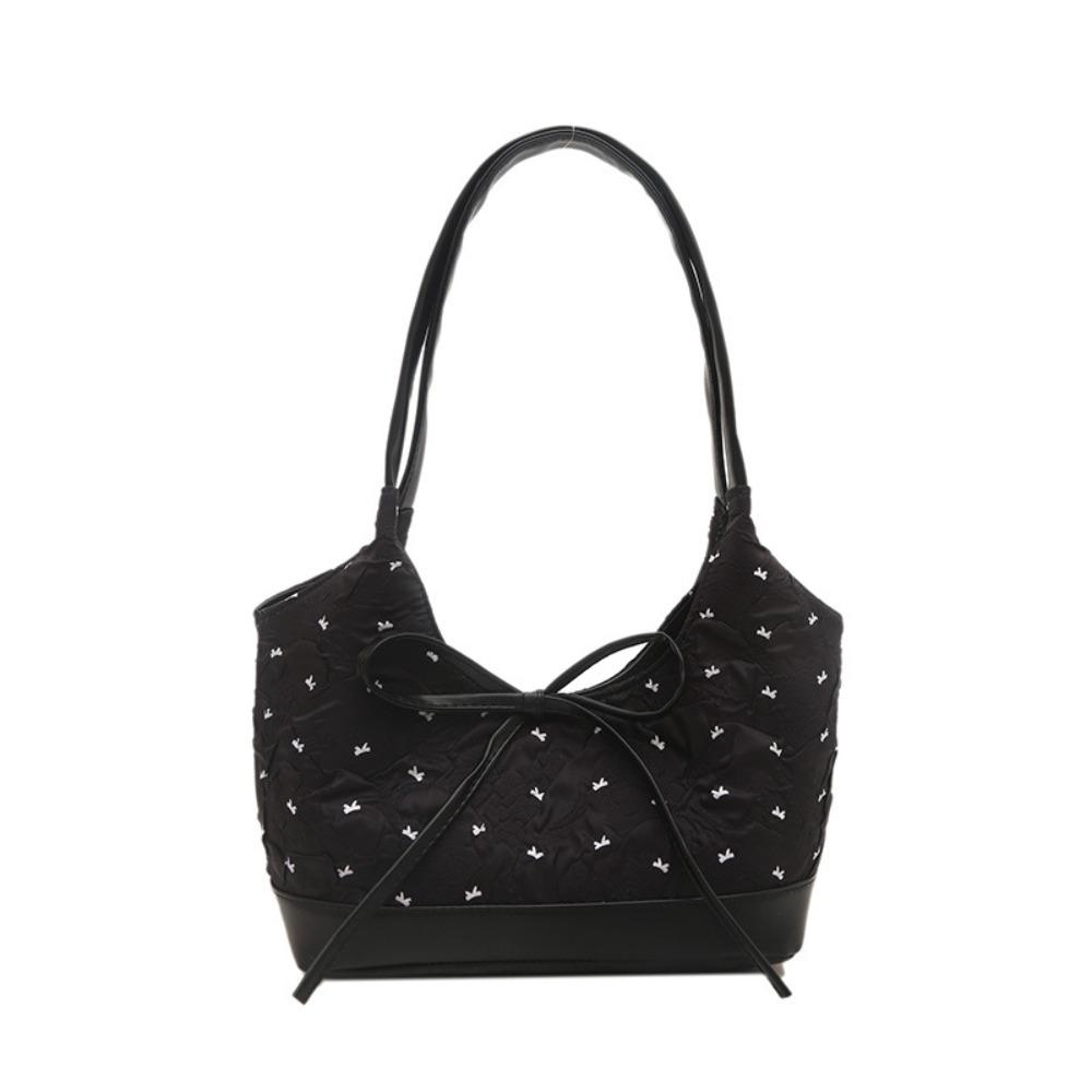 Y2K Bow Ribbon Shoulder Bag Sweet Tote Bag Trendy Armpit Bag  Female