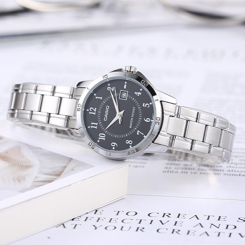 Casio STANDARD Series, Simple, Fashionable, Business and Casual, Classic Hands, Roman Scale, Date Display, Waterproof, Quartz Movement, MTP-V004D-1B