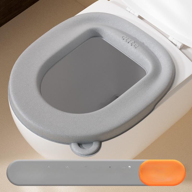 

Всесезонная водонепроницаемая накладка на сиденье унитаза Утолщенная накладка на сиденье Самоклеящаяся бытовая накладка на сиденье унитаза и накладка на сиденье унитаза Silver gray