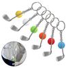6pcs Creative Design Mini Golf Keychain Mini Size Racket Keychain Pendant Keychain  For Bags