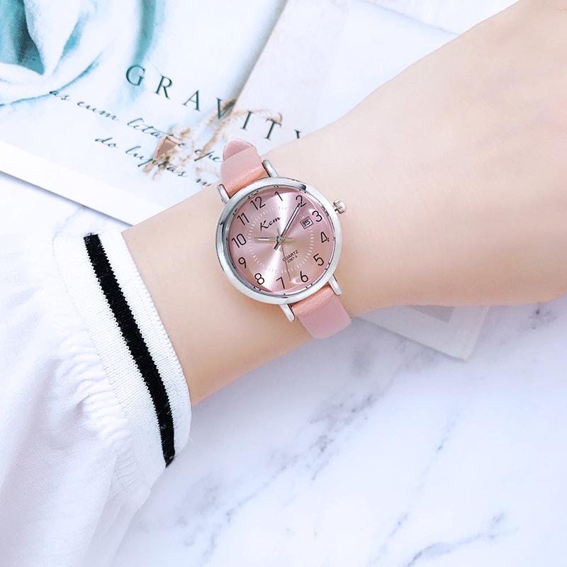 Simple Waterproof Quartz Watch for Girls: Luminous, Time & Calendar Display, Perfect for Primary To High School Students