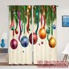 2pcs,Curtains Christmas Ornaments Hanging Festive Ribbons (2) Pattern Chic Curtains Polyester Easy Install Curtains Decorations