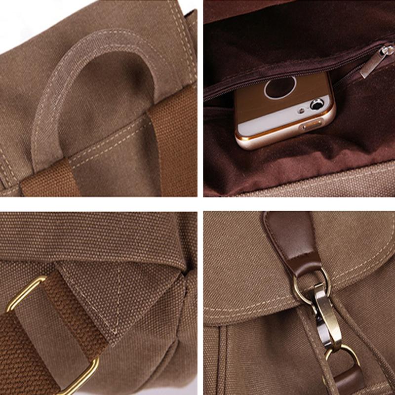 Sac à dos pour femmes et hommes Grande capacité Extérieur Voyage Sac en toile Rétro Tendance Sac à dos scolaire pour étudiants de collège à la mode