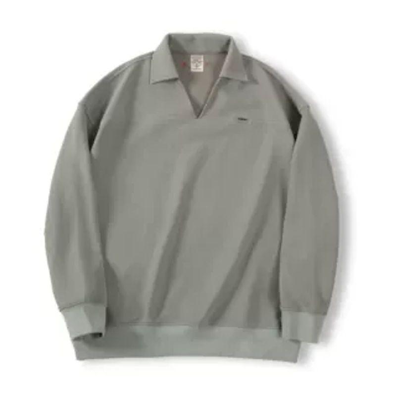 Marden Retro V-neck Polo Shirt Sweatshirt All-Matching Work Clothes