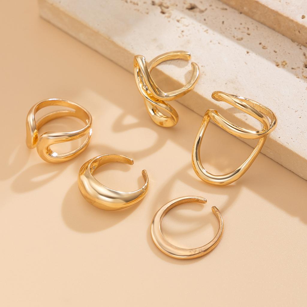 DIEZI New Sweet Cool Geometric Metal Finger Rings For Women Girls Men Gift Punk Gold Silver Color Knuckle Joint Ring Jewelry