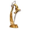 Dancing Girl Statue Gold Elegant Ballet Girl Craft Ornaments for Living Room Bedroom Wine Cabinet