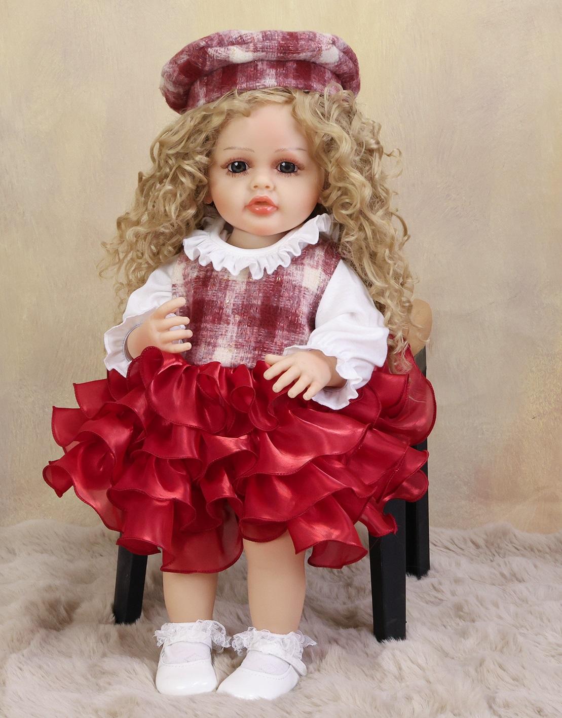 

KEIUMI 22 Inch Reborn Baby Doll Soft Touch Full Silicone Vinyl Realistic Skin with Veins Newborn Gilr Toy Children Gift 22 inch
